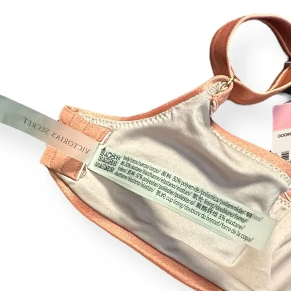 VICTORIA’S SECRET Women’s Rose Gold Twist Front Push-Up Bikini Top Size 38DDD - Picture 7 of 10